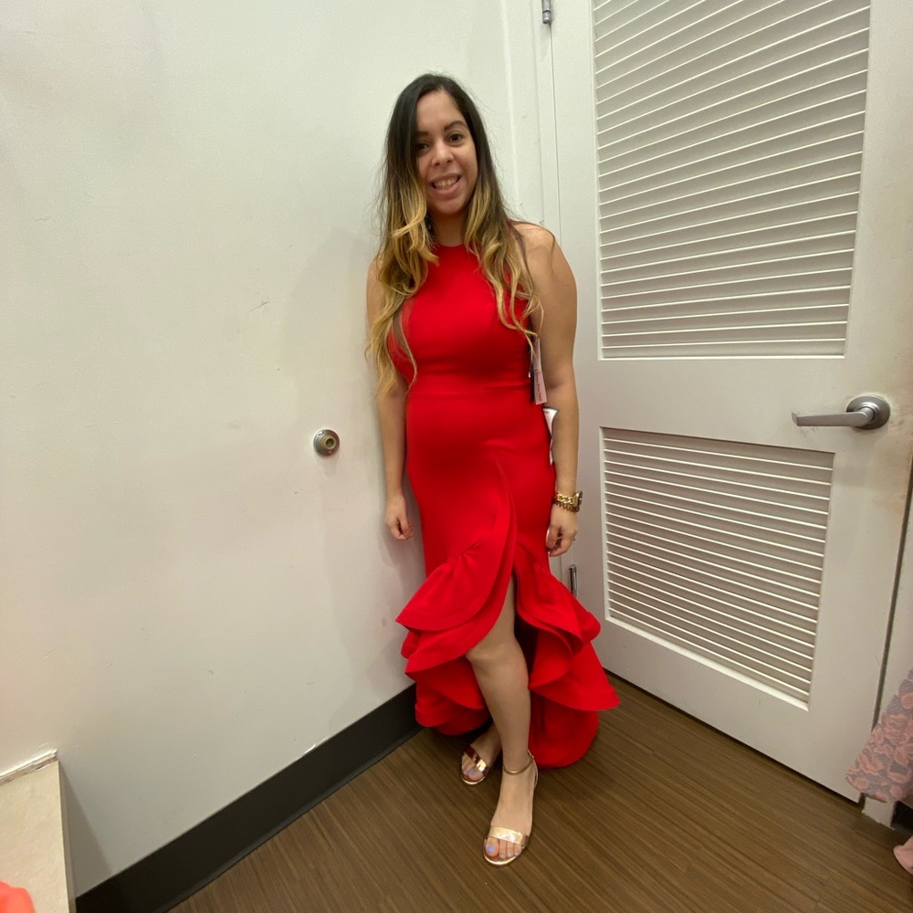 Red long dress
